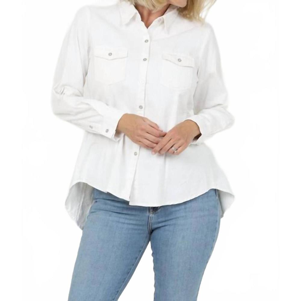 NEW NOSTALGIA western peplum embroidered shirt in white